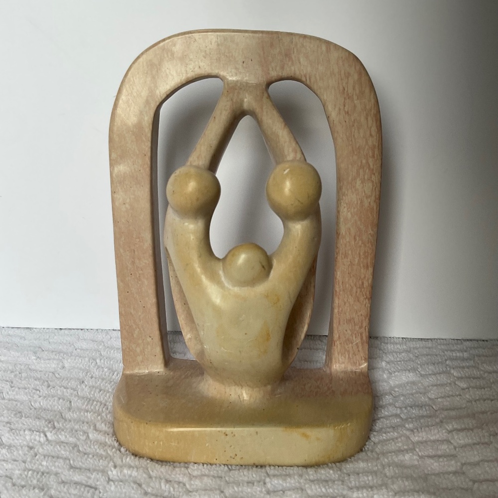 Soapstone Carving Handmade African Art Family Sculpture - Parents and Child